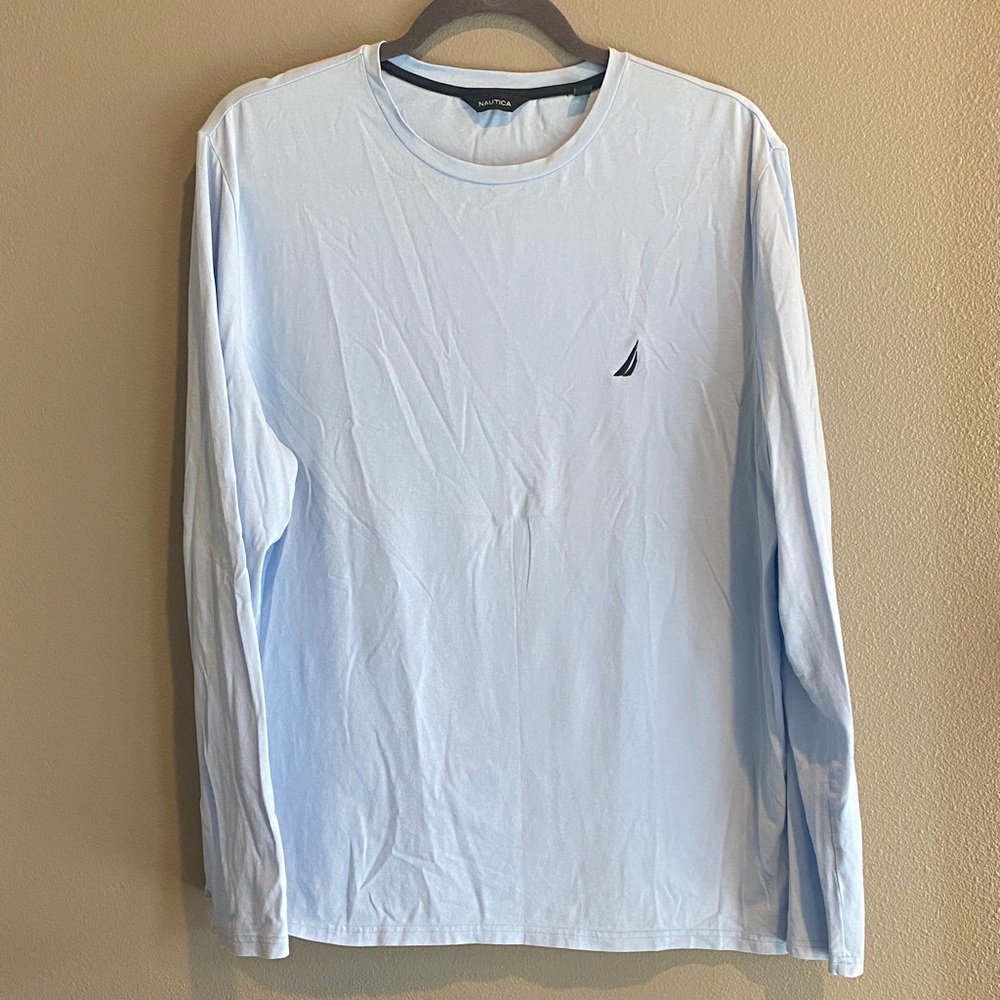 Nautica Men's Sky Blue Long Sleeve Tee
